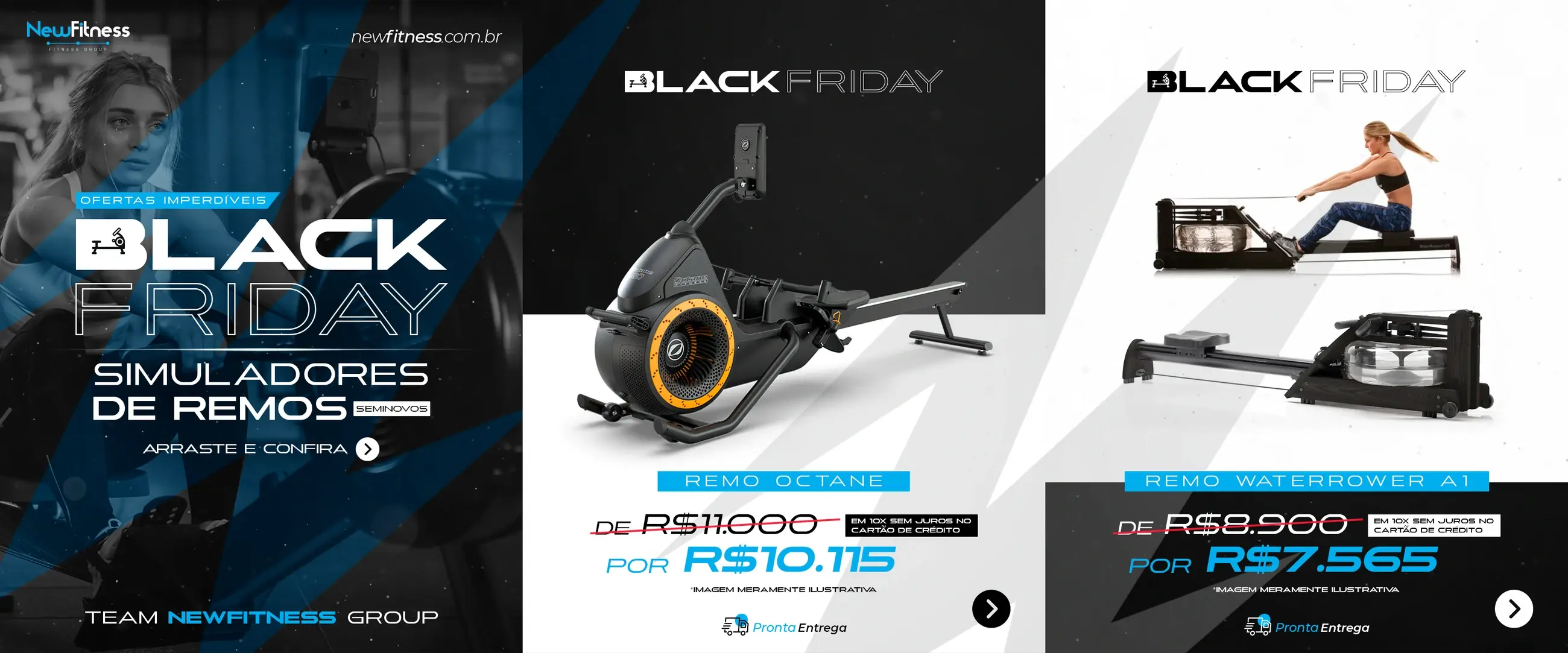 Campanha de produto da NewFitness com direção visual consistente.