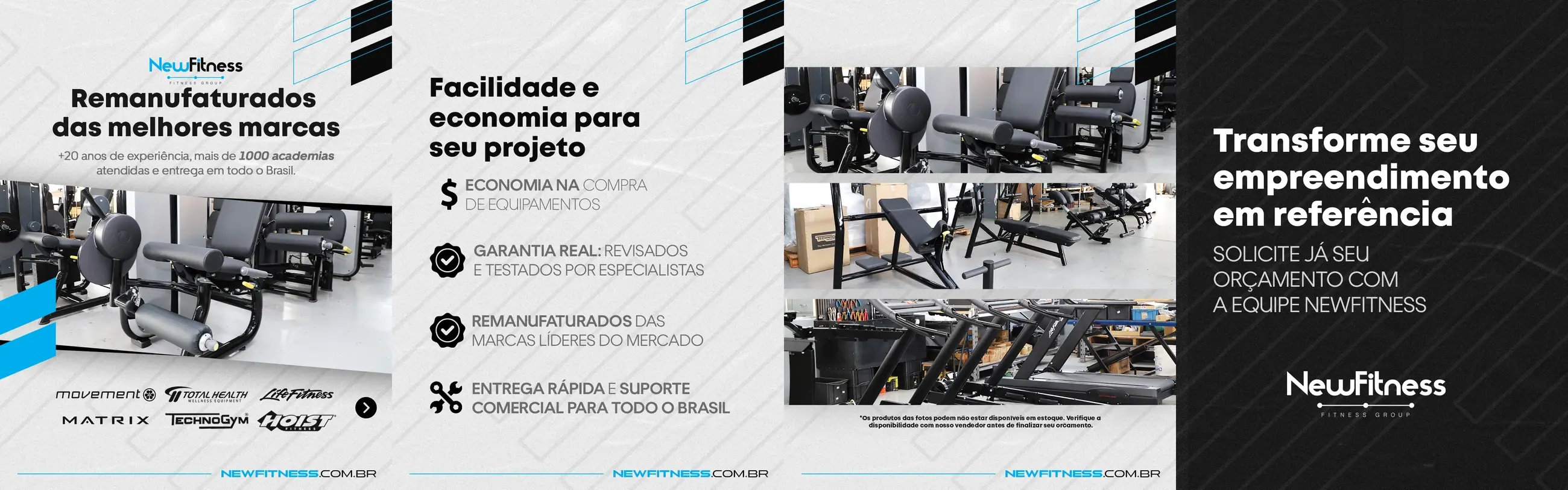 Peça de campanha NewFitness conectando produto, atleta e performance.