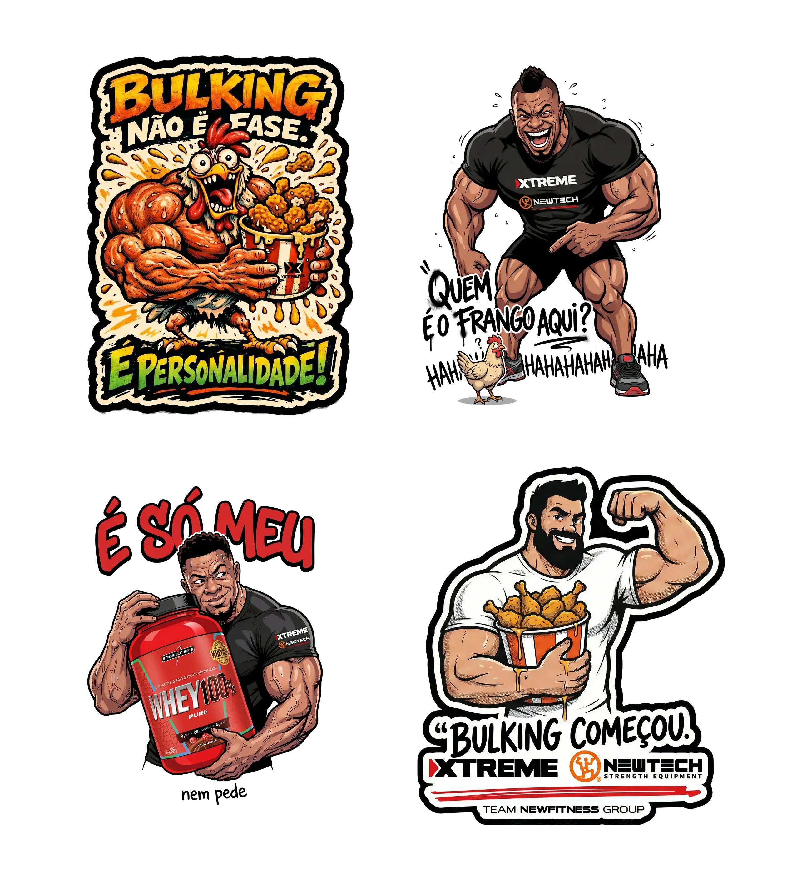 Ilustrações que ampliam o repertório visual da marca NewFitness.