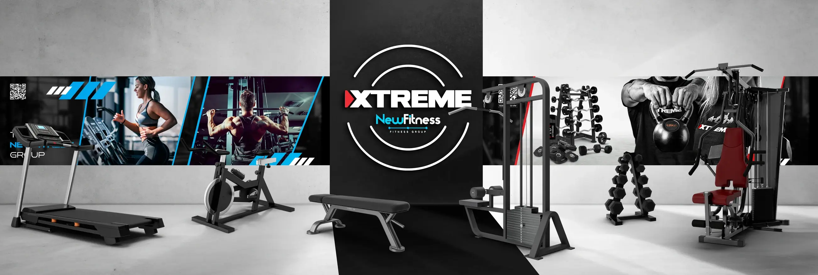 Campanha NewFitness aplicada a um painel de grande formato.